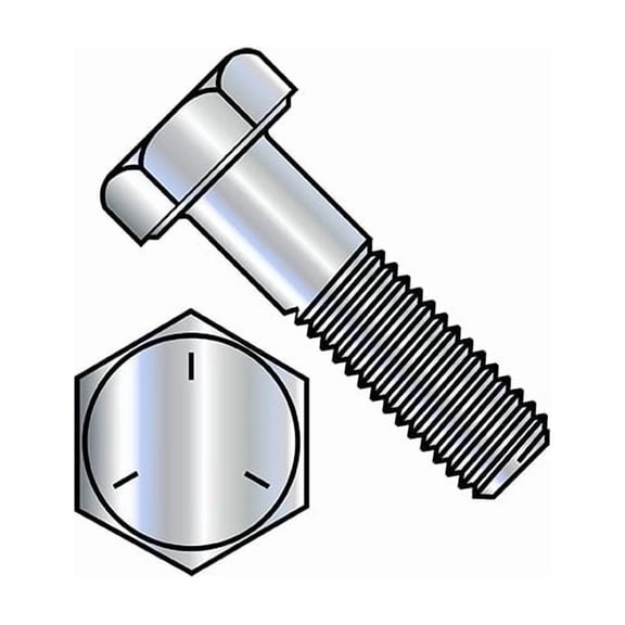 Grade 5, 1/2"-13 Hex Head Cap Screw, Zinc Plated Steel, 4-1/2 in L, 125 PK