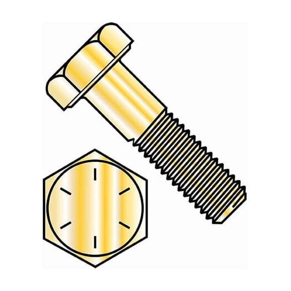 Grade 8, 3/8"-16 Hex Head Cap Screw, Zinc Yellow Steel, 8-1/2 in L, 130 PK