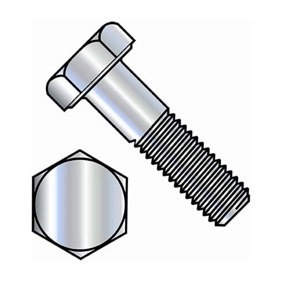 Grade 2, 5/16"-18 Hex Head Cap Screw, Zinc Plated Steel, 2-1/2 in L, 600 PK