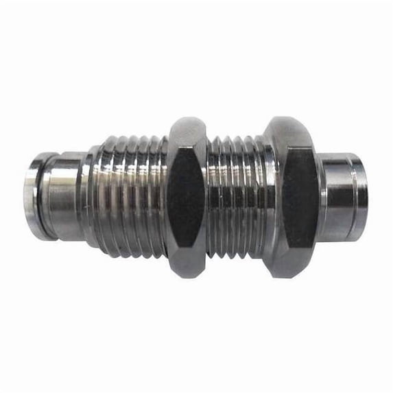 Push-Fit Union Fitting, 1/2 in Tube Size, Brass, Silver 22FR69