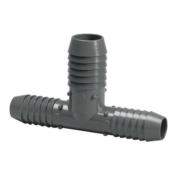 PVC Bullhead Tee, Insert, 1/2 in x 1/2 in x 3/4 in Pipe Size