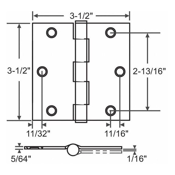 Manufacturer Varies Butt Hinge,Steel,100.0 lb Load Cap.,PR 56-263SNK