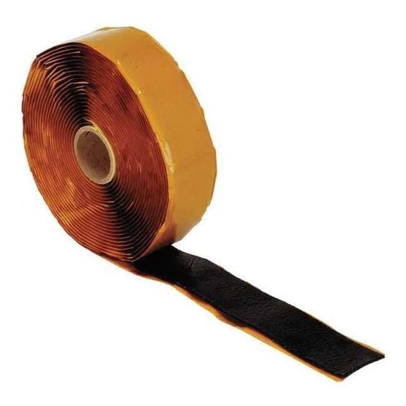 Butyl Tape, 30 ft Lg, 2 in Width, 1/8 in Thick, Bitumen, Butyl, Black