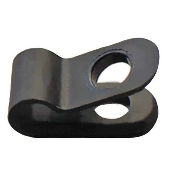 Cable Clamp, Nylon, 1-1/8 in Bundle Dia., Black, 10 PK