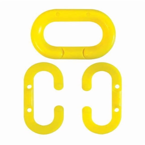 Chain Link for Plastic Chain Barrier, Yellow, 2 9/10 in Length, Gloss 80702-10