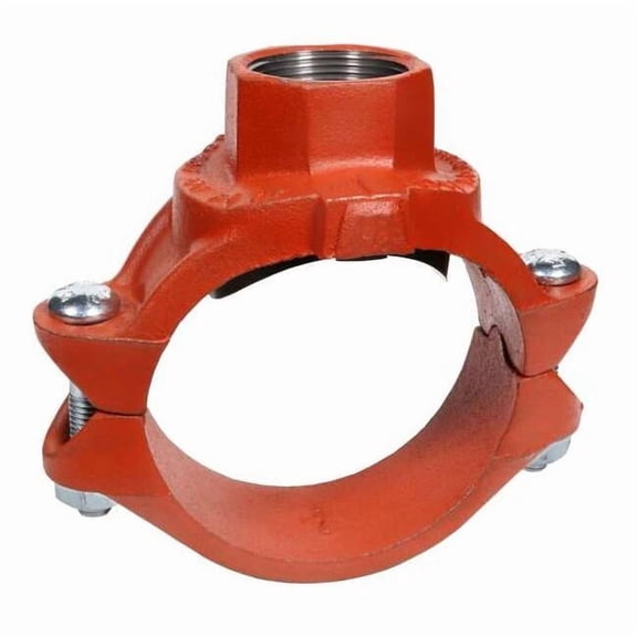 Gruvlok Clamp-T w/ FNPT Branch,3x2",Iron,500psi 0390171189