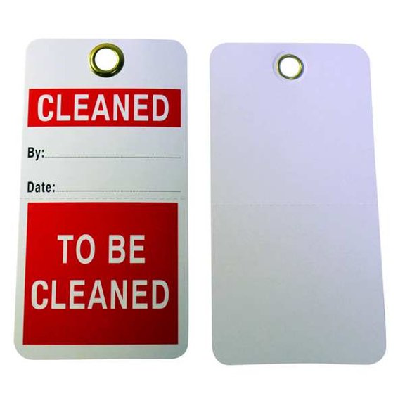 Manufacturer Varies Cleaned Tag,5-3/4 x 3 In,R/Wht,PK25 3XDR3