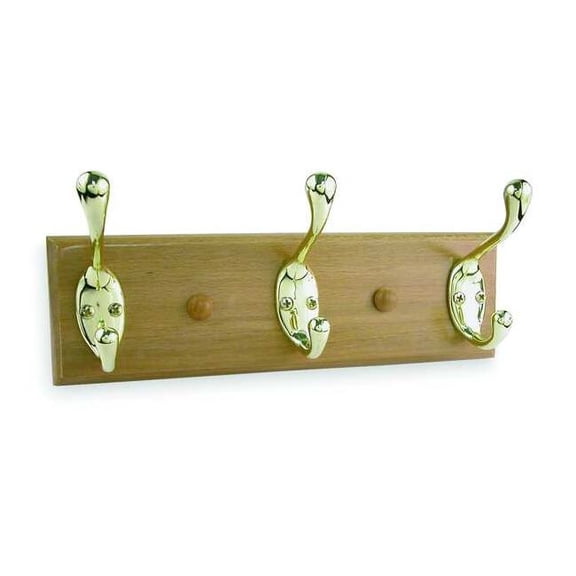 Manufacturer Varies Coat and Garment Rack,3 Hook,Brass,10 In 1XNH7