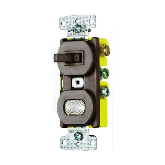 Bryant Combo Device,Brown,1P,Switch/Pilot Light RC109