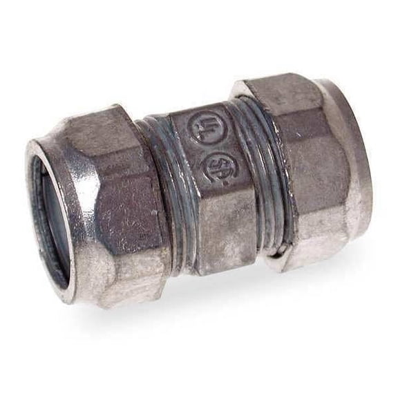 Manufacturer Varies EMT Coupling, 1-1/4 in, Compression, Zinc Alloy, Plain 3LT98