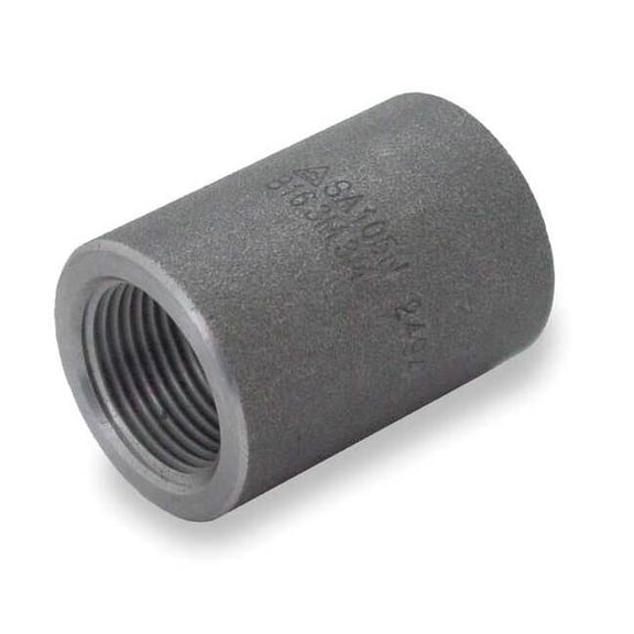Coupling Coupling, 1/8" Pipe, FNPT, Black Forged Steel, Class 3000