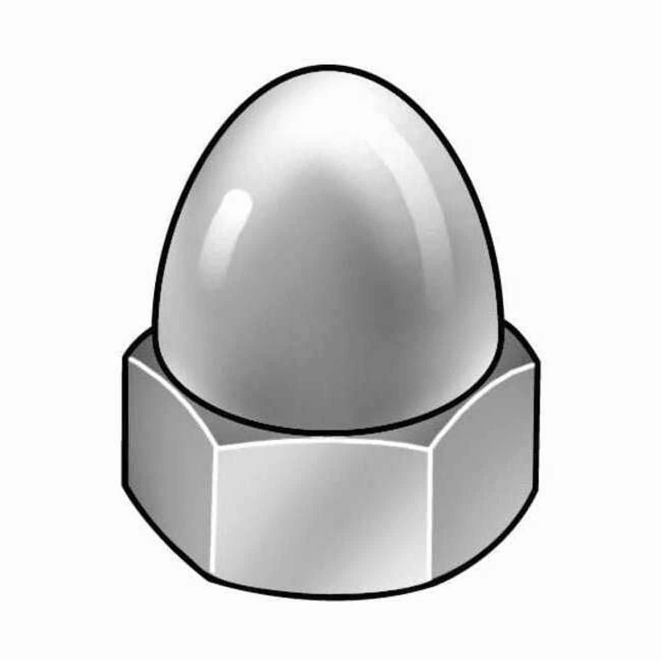 Standard Crown Cap Nut, 1/4"-20, 18-8 Stainless Steel, Plain, 15/32 in H, 25 PK