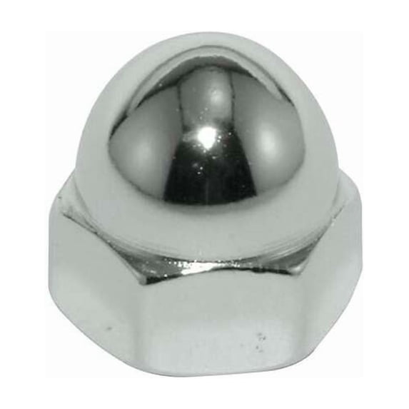 Low Crown Cap Nut, 7/16"-20, Steel, Plain, 11/16 in H, 5 PK CPB165