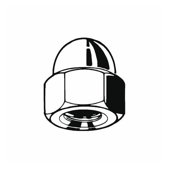 Standard Crown Cap Nut, M8-1.25, Steel, Zinc Plated, 15 mm H, 100 PK