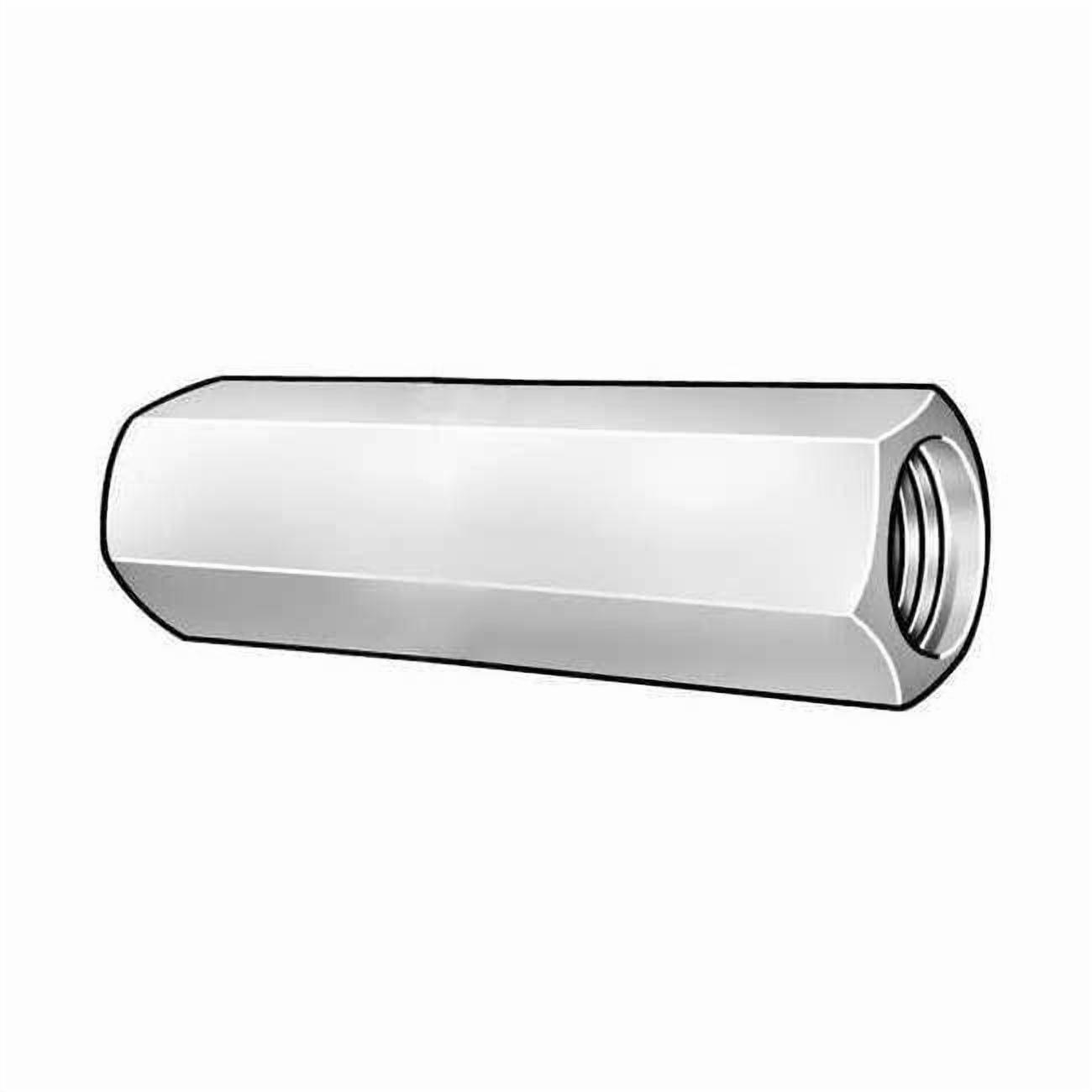 Coupling Nut, 1/2"-13, Steel, Grade 2, Zinc Plated, 1-3/4 in Lg, 11/16 in Hex Wd, 10 PK