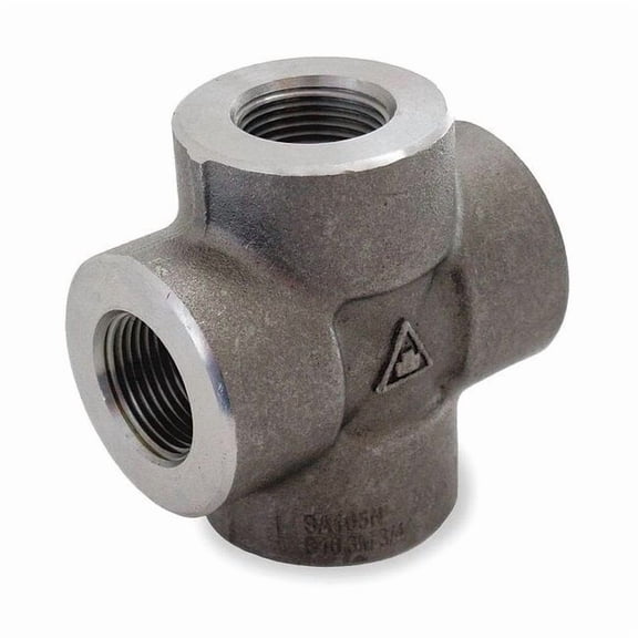 Cross Cross, 1" Pipe, FNPT, Black Forged Steel, Class 3000 1MMZ5