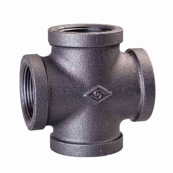 Cross Cross, 3/4" Pipe, FNPT, Malleable Iron, Class 300