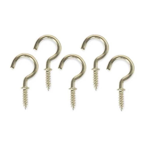 Manufacturer Varies Cup Hook, Brass, Steel, 1 1/8 in D, PK20 1WBH9