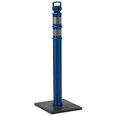 Delineator Post with Base, Polyethylene, High-Intensity Prismatic, 45" Height, 10 lb, Blue