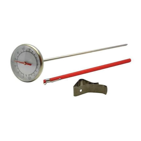8" Stem Analog Dial Pocket Thermometer, 0 Degrees to 220 Degrees F 23NU26