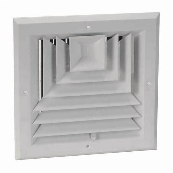 Manufacturer Varies 6 in Square 3-Way Multilouver Diffuser, White 4MJJ2