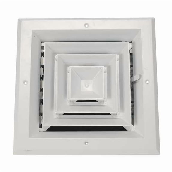 Manufacturer Varies 6 in Square 4-Way Multilouver Diffuser, White 4MJJ5
