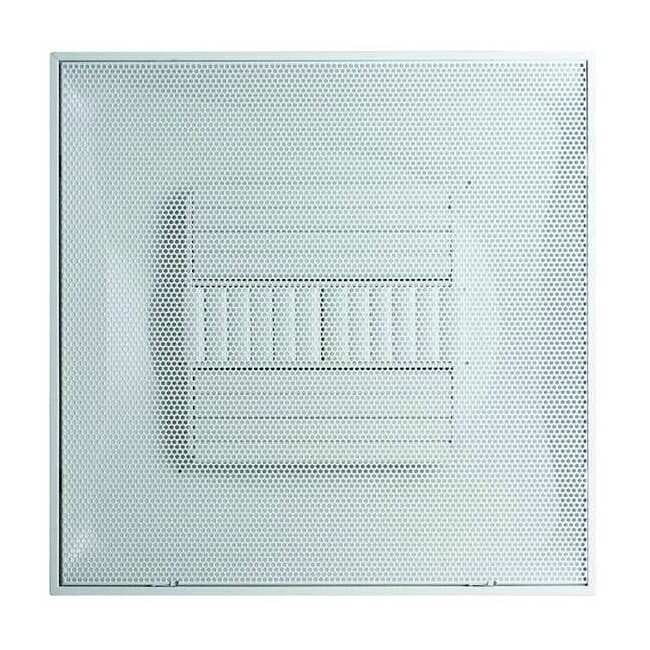 10 in Square Perforated Diffuser, White 4MJU9