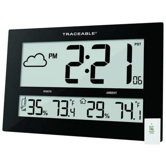 Manufacturer Varies 16-1/2" Digital Radio Atomc Clock, Black 1087