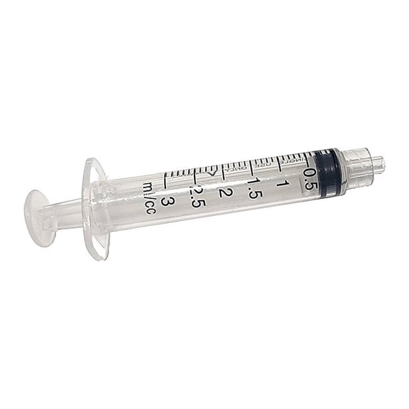 Dispensing Syringe, 3 mL, Manual, Luer Lock, High Density Polypropylene, Translucent, PK10
