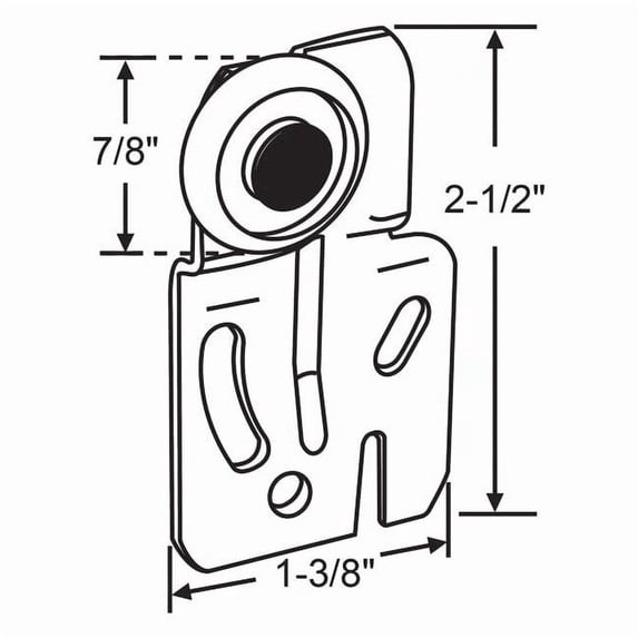 Door Front Hanger, Nylon/Steel, 2-1/2"L 3-152