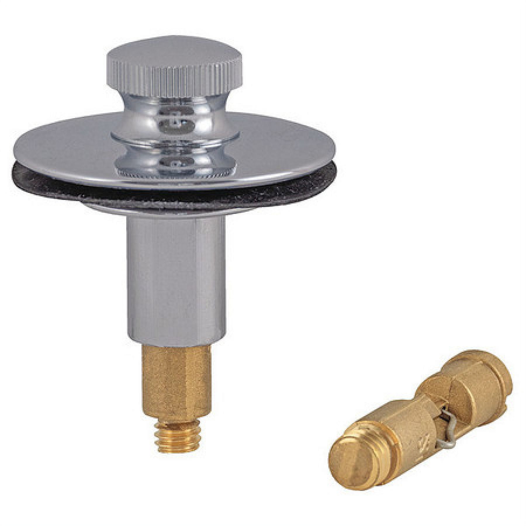 Chrome Plated Push/Pull Bathtub Drain Stopper with Brass Stem
