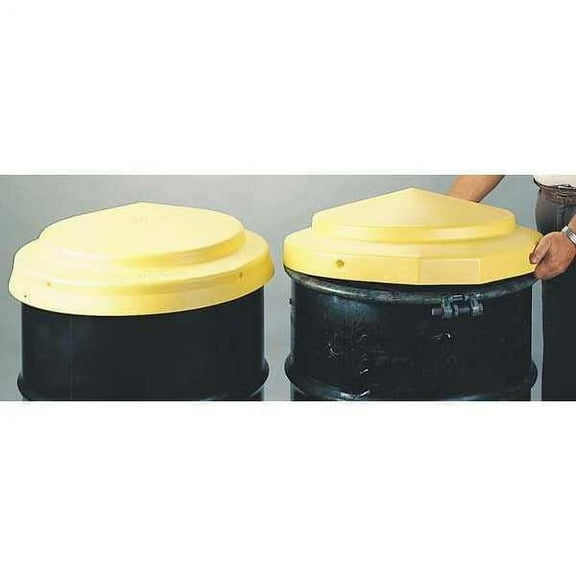 Drum Cover, For Drum Capacity 55 gal, For Drum Outside Diameter 24 in, Yellow