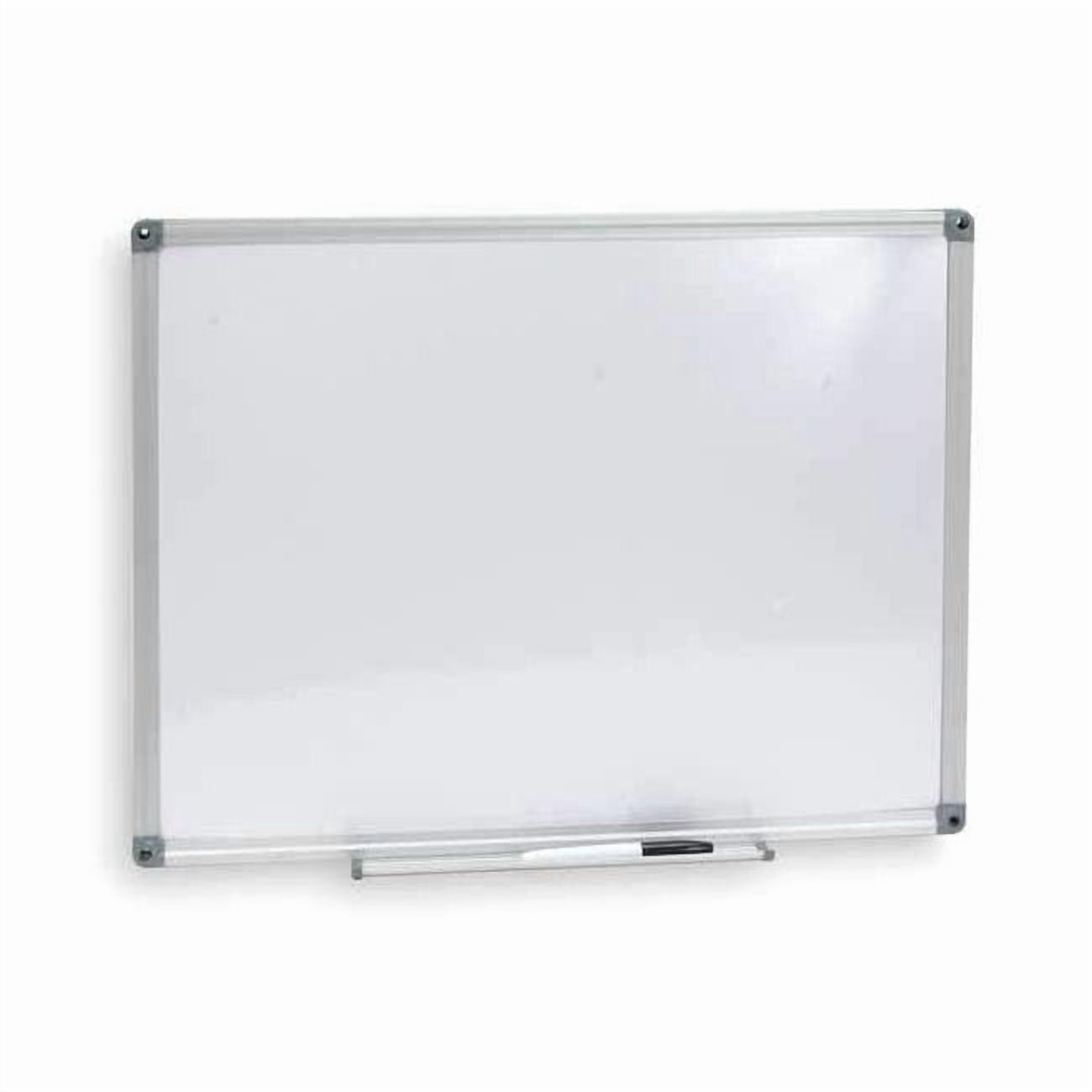 Dry Erase Board, Melamine, 48 in, 72 in, Aluminum Frame, White, Gloss 1NUP5