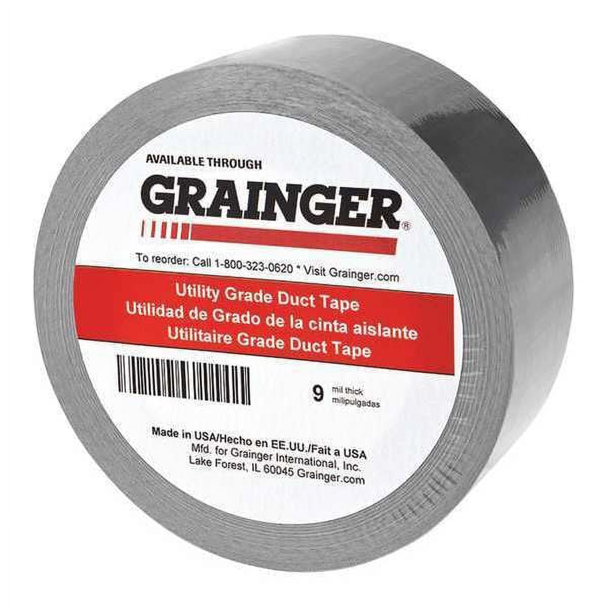Duct Tape, Silver, 33 yd L, 1-7/8 in W, PK12 TC600-Silver