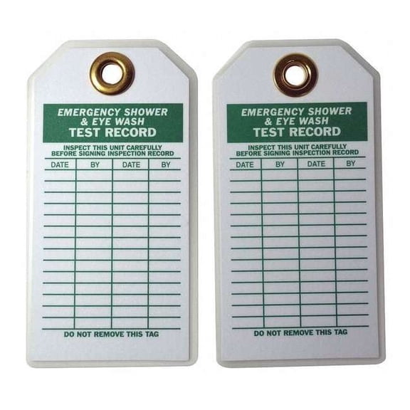 Manufacturer Varies Emer Sh & Eye Wash Test Rcd Tag,Brs,PK10 5KR83