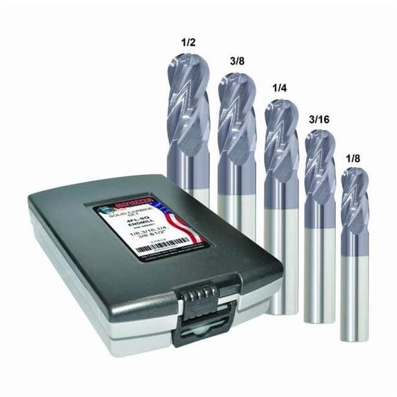 Manufacturer Varies End Mill Set, 0.5 in, Carbide 223-888882
