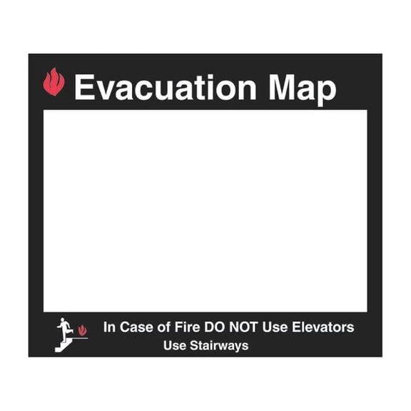 Evacuation Map Holder,Black; Clear; Red 102851