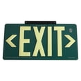 thumbnail image 1 of Exit Sign, Plastic, 15-7/8" W, 8-5/8" H, Exit (Double Arrows), Green, 1 of 6