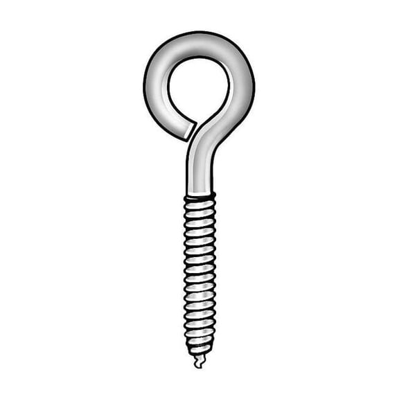 Manufacturer Varies Eye Wood Screw, Shank D 1/4 in,PK10 07860 3