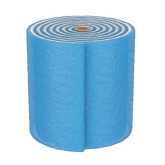 24 in x 90 ft x 1 in Polyester Air Filter Roll, MERV 7, Blue/White