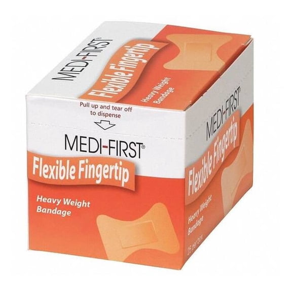 Manufacturer Varies Fingertip Bandages,2" L x 1-1/2" W,PK25 66573
