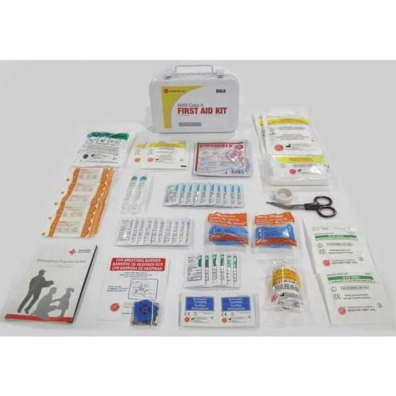 First Aid Kit and Housing, Metal 71 Components, 10 People Served