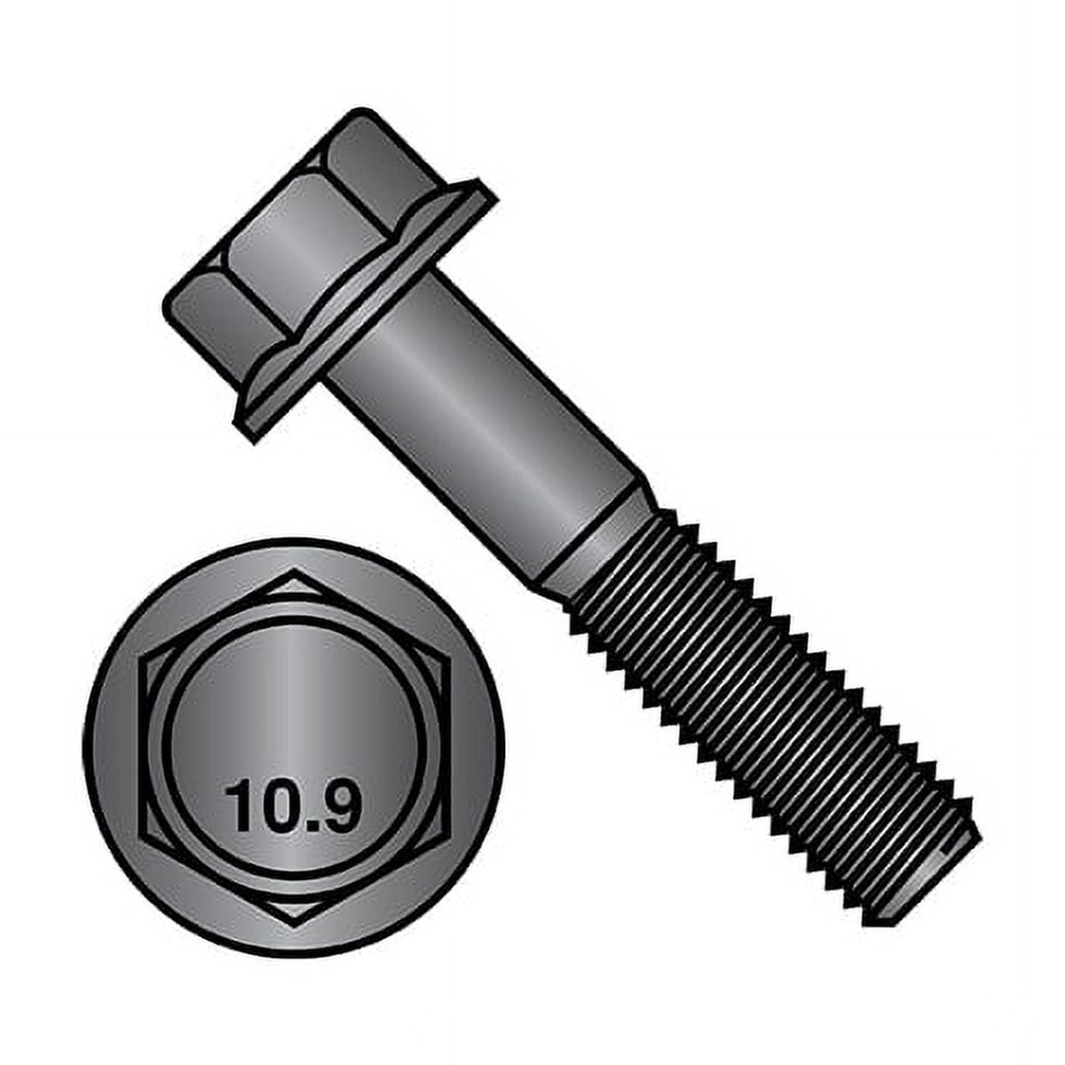 Boulons à Bride Hexagonaux M12x1.75x45 Mm - Grade 10.9, Acier Zingué, Pour Assemblages Solides (choix Du Nombre)