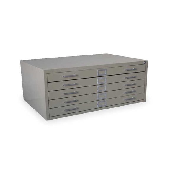 Manufacturer Varies Cabinet,Flat File,5 Drawer,Putty 2CLA7