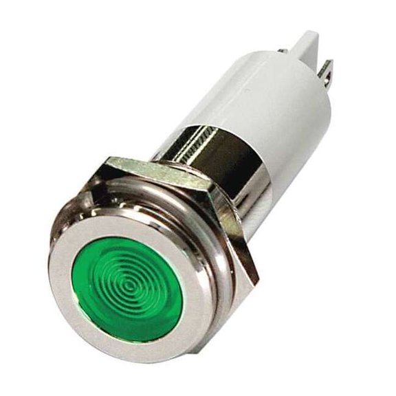 Manufacturer Varies Flat Indicator Light,Green,12VDC 24M129