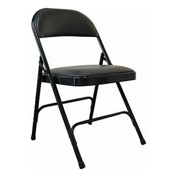 Manufacturer Varies Padded Folding Chair,Vinyl,Black,300 lb. 13V425