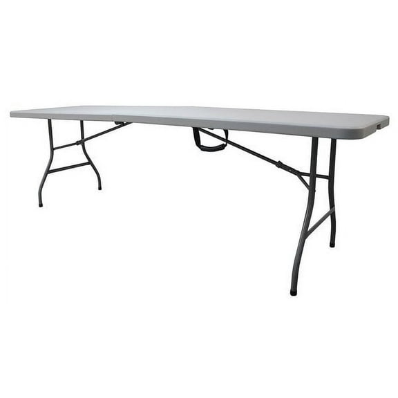 Rectangle Folding Table, 30" W, 96" L, 29" H, Blow Molded Polyethylene Top, Gray