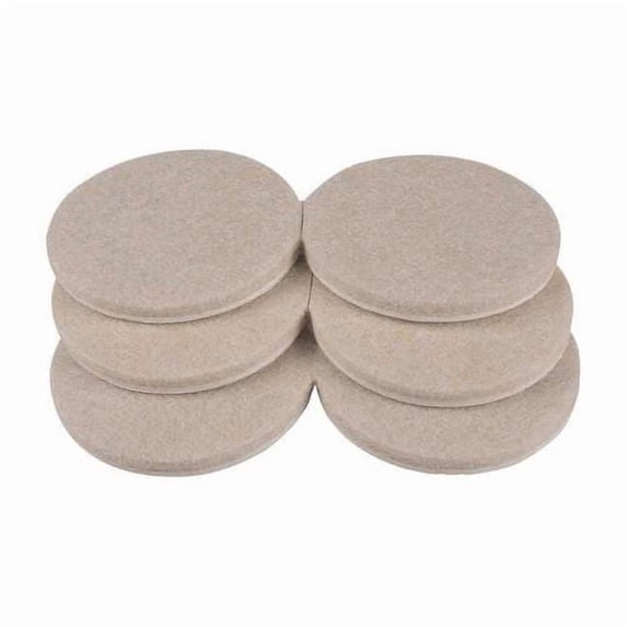 Manufacturer Varies Felt Pads, Self-Stick, Round, 2", PK6 10J991