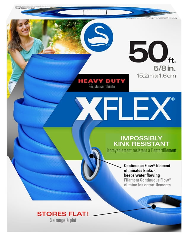 5/8 in ID x 100 ft L Garden Hose, Plastic Tube, Blue, Aluminum x Aluminum Fitting