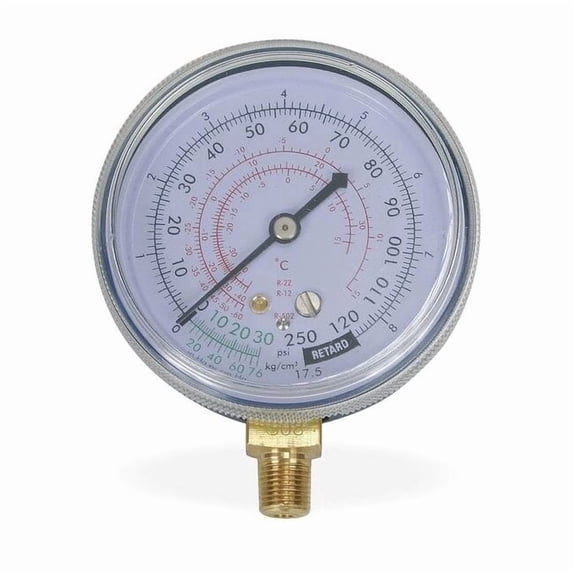 Manufacturer Varies Gauge,2-1/2 In Dia,Low Side,Blue,250 psi 4CFD3